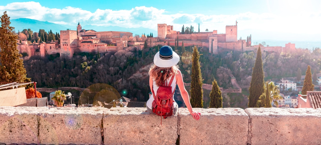 View of the Alhambra in Granada