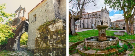 Left: Monastery of San Pedro de Rocas, Esgos. Right: Monastery of Santa María de Montederramo