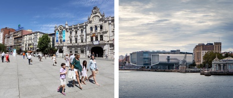 À gauche : Centre de Santander / À droite : Centre Botín à Santander