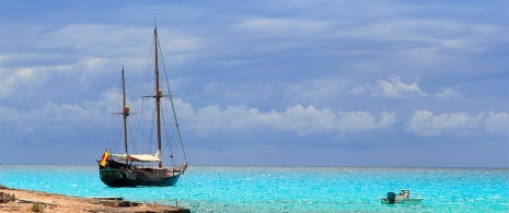 Sailing boat in Formentera