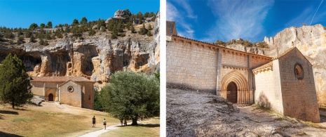 Einsiedelei San Bartolomé im Canyon des Flusses Lobos in Soria, Kastilien und León