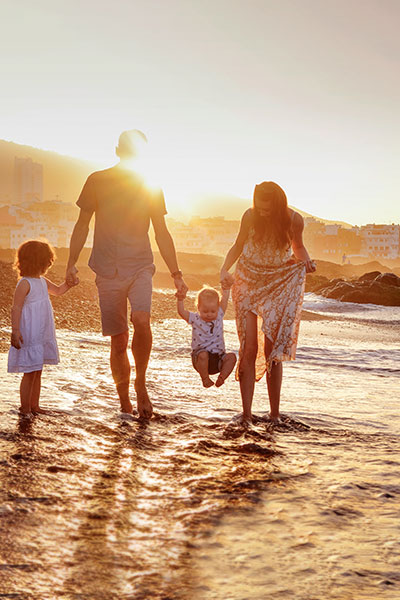 Familia en playa