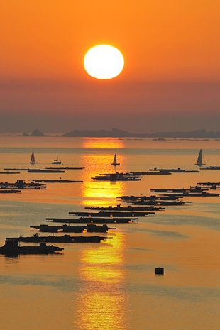  Sonnenuntergang in Rías Baixas, Arosa Pontevedra