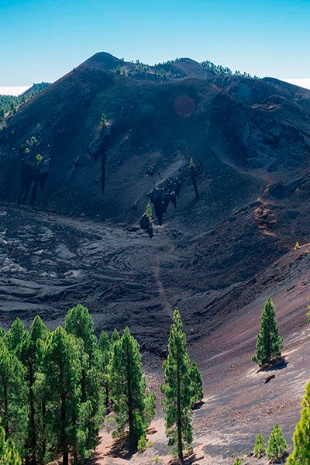 Crater Duraznero en la Ruta de los Volcanes en La Palma, Islas Canarias