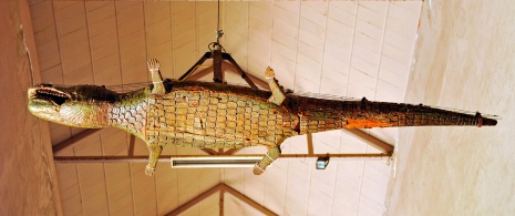 Détail du crocodile dans la nef du Lézard dans la cathédrale de Séville 