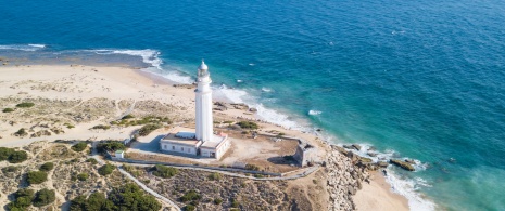 Veduta del faro di Capo Trafalgar a Cadice, Andalusia