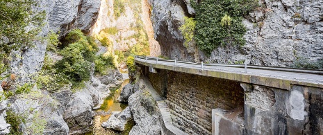 Veduta del Cañón Foz di Biniés tra Bedún e Ansó, Huesca