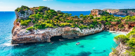 Veduta di Cala Moro a Maiorca, Isole Baleari