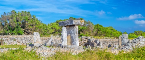 Ansicht der Talayot-Siedlung von Trepucó auf Menorca, Balearische Inseln