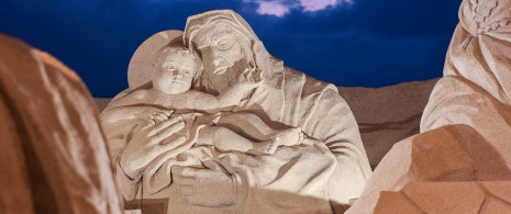 Sand Nativity Scene in Gran Canaria