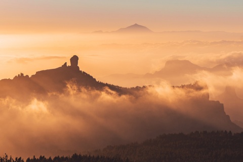 Panorámica de Roque Nublo, en Gran Canaria 