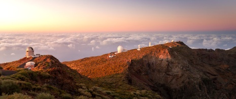 Observatório do Roque de los Muchachos em La Palma, Ilhas Canárias.