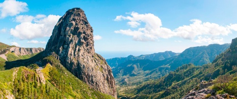 Vedute del Parco Nazionale di Garajonay a La Gomera, isole Canarie