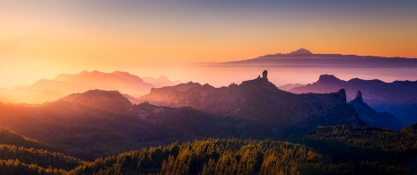 Vedute dal Pico de las Nieves del belvedere di Roque Nublo, Gran Canaria