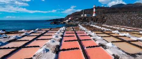 Detalle de las salinas de Fuencaliente en La Palma, Islas Canarias