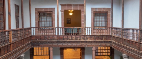 Close-up of Casa Salazar in Santa Cruz de la Palma, Canary Islands