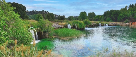 Blick auf die Lagune von Ruidera in Albacete, Kastilien-La Mancha 