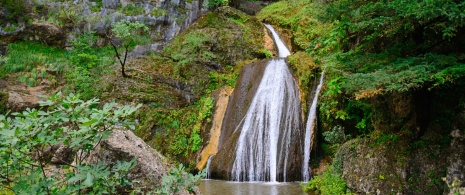 Veduta della sorgente del fiume Mundo ad Albacete, Castiglia-La Mancia