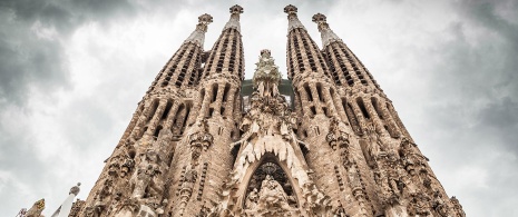 Detail of La Sagrada Familia in Barcelona