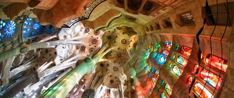 Interior of the Sagrada Familia, in Barcelona