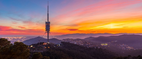 Views of Barcelona from the viewing point near Collserola tower, Barcelona