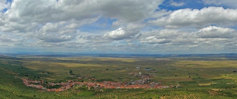 Równina La Siberia. Puebla de Alcocer. Badajoz