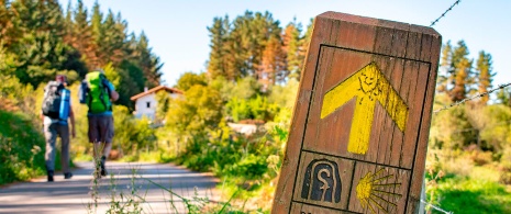 Pielgrzymi na Szlaku pielgrzymkowym Camino de Santiago