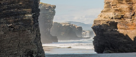 Plage As Catedrais, à Ribadeo (province de Lugo, Galice)