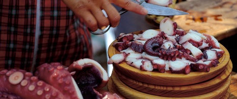 Pulpo a feira, típico de Galicia