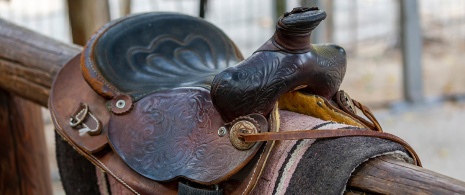 Saddle made of leather