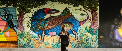 Detalhe de mural da cidade de Valência, Comunidade Valenciana