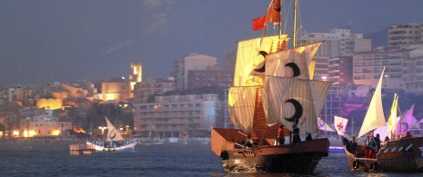 Disembarking during the Moors and Christians festival of Villajoyosa 