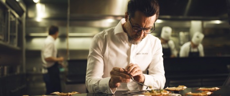 Quique Dacosta at his restaurant in Denia, Alicante, in the Region of Valencia