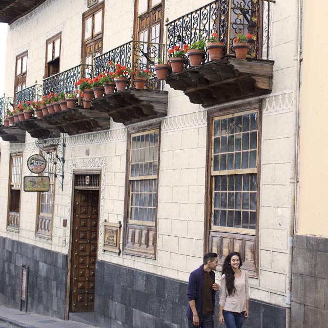 Casal passeando por La Orotava, Tenerife