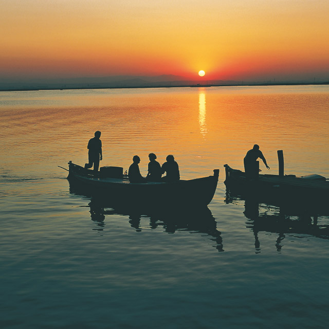 Zachód słońca w Parku Przyrody Albufera