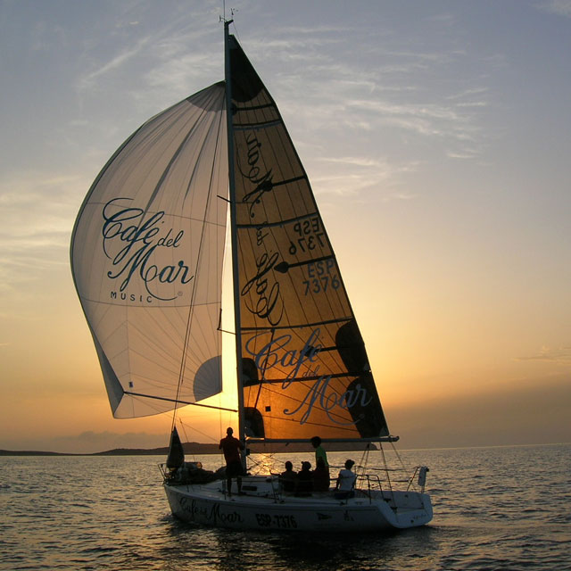 Sailboat at the Sant Antoni i Sant Josep Marine Resort