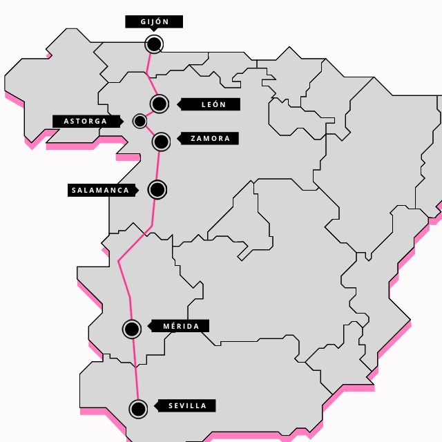 Mapa Ruta Vía de la Plata