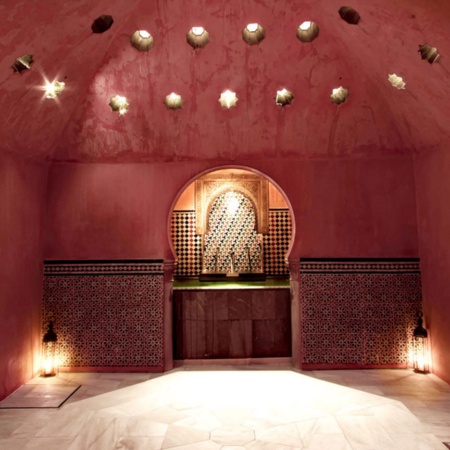 Hot stone room in the Arab baths in Granada