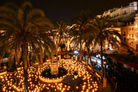 Noite de velas, praça de Vejer de la Frontera