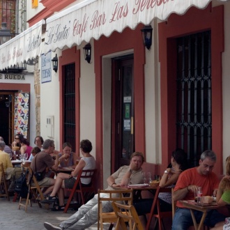 Terraces in the Santa Cruz quarter, Seville