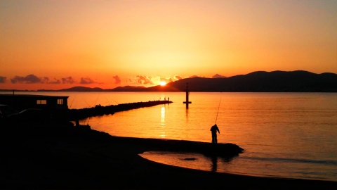 Tramonto, molo di Palma