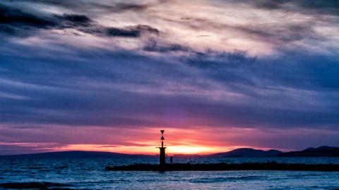 Phare à la tombée de la nuit, Palma de Majorque