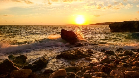 Mer de Majorque sous le coucher de soleil