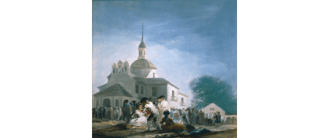 La ermita de San Isidro el día de la fiesta. Francisco de Goya. Huile sur toile, 41,8 x 43,8 cm. 1788                 