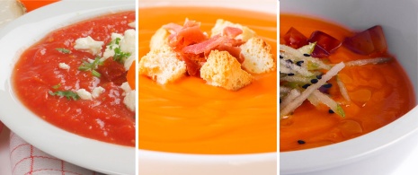 Gazpacho y salmorejo de diferentes variantes