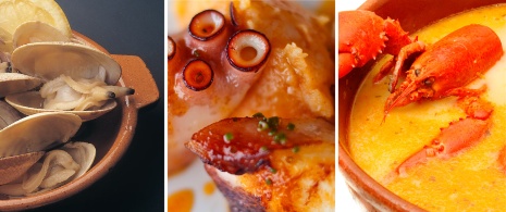 Almejas, Pulpo à Feira und Caldereta de Marisco