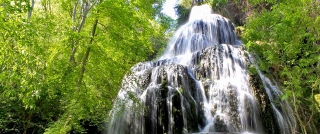 Cascata de Trinidad no Parque Natural do Mosteiro de Piedra, Aragón