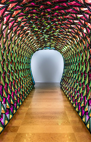 Tunnel for unfolding time by Olafur Eliasson at the Hortensia Herrero Art Centre in Valencia