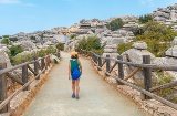 Tourist in the Torcal de Antequera, Malaga