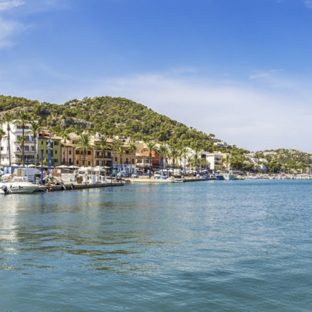 Vista do porto de Andratx (Maiorca, Ilhas Baleares)